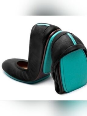 Teiks By Gravielli Foldable Leather Ballet Flats Matte Black Size 9.